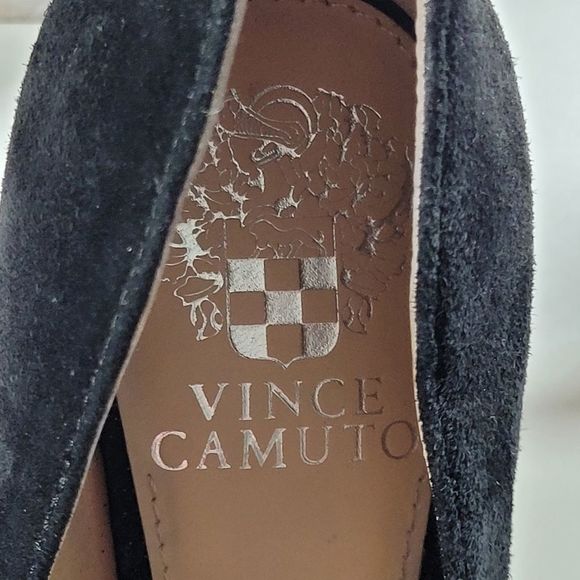 Vince Camuto Black Suede Leather Dress Heel Pumps - Picture 11 of 13